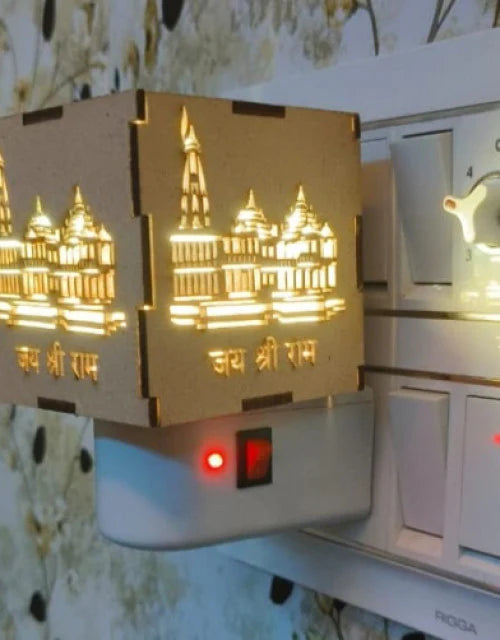 RAM MANDIR WOODEN NIGHT LAMP